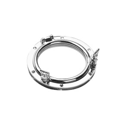 Patrijspoort messing-verchroomd groot