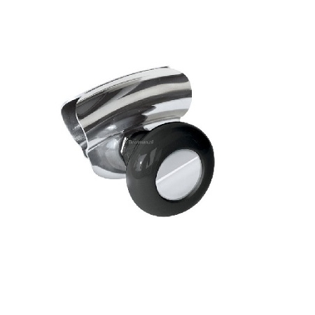 Stuurknop RVS met zwarte knop