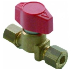 Gaskraan enkel 8 mm messing