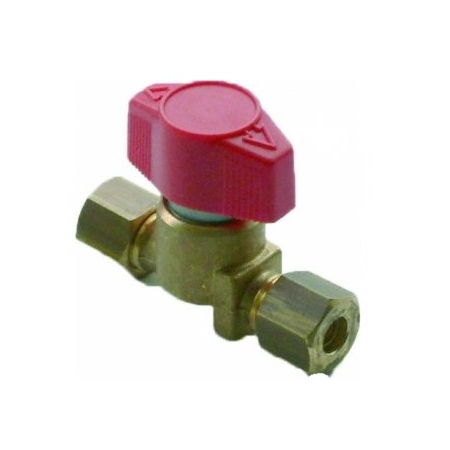 Gaskraan enkel 8 mm messing