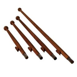 Vlaggenstok teak 90 cm recht