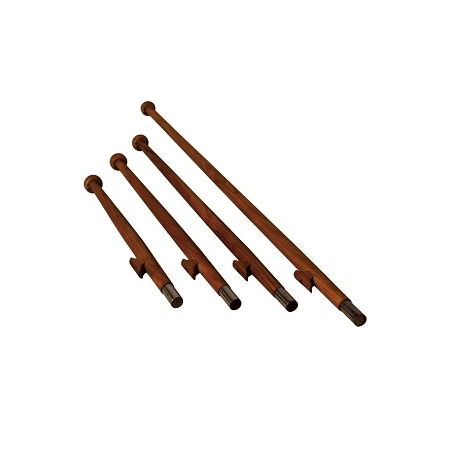 Vlaggenstok teak 90 cm recht