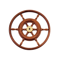 Houten stuurwiel met hoepel 46 cm