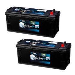 2 stuks VMF Sportline accu 120 Ah