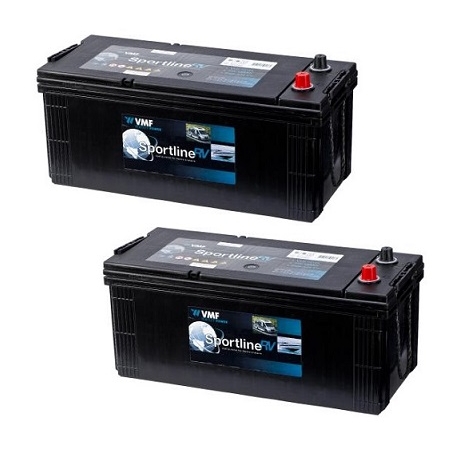 2 stuks VMF Sportline accu 165 Ah