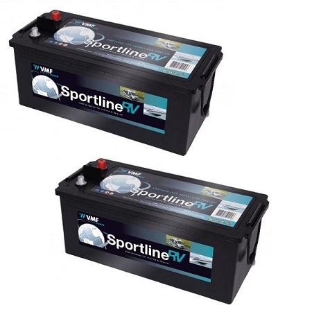 2 stuks VMF Sportline accu 180 Ah