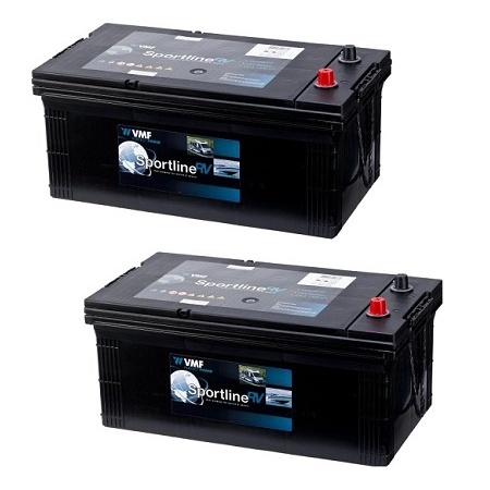 2 stuks VMF Sportline accu 225 Ah