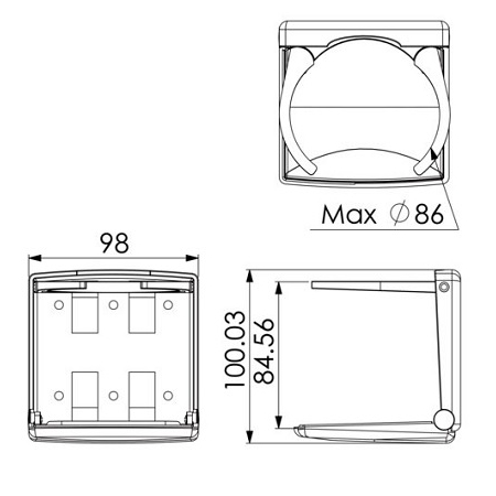 Bekerhouder Talamex klap tekening