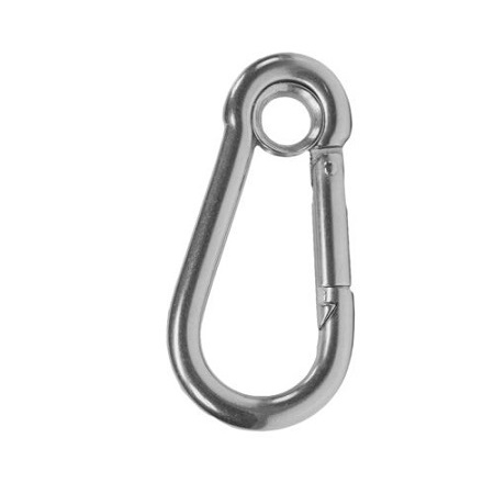 RVS karabijnhaken met oog 60 mm