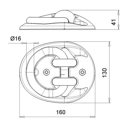 STAZO Wall-Dock Ankerplaat Drop tekening