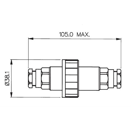 Stopcontact waterdicht inline tekening
