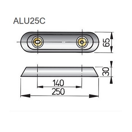Vetus ALU25C anode tekening