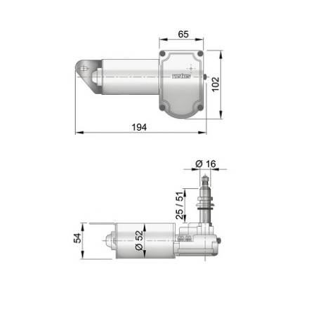 Vetus DIN ruitenwissermotor tekening