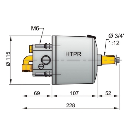 Vetus HTP stuurpomp met terugslagklep tekening