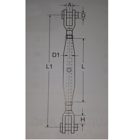 Wantspanner vork-vork Tekening