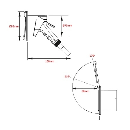 inbouwdouche 46403 afmetingen