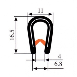 Klemprofiel 6 - 8 mm zwart