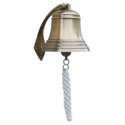 Messing scheepsbel 10 cm met beugel en koord