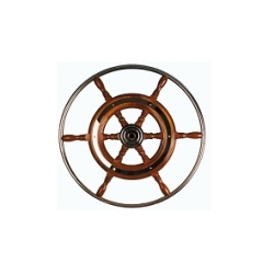 Mahoniehouten stuurwiel met RVS hoepel